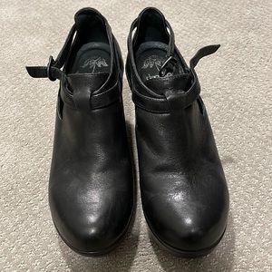Black Dansko booties with wedge heel